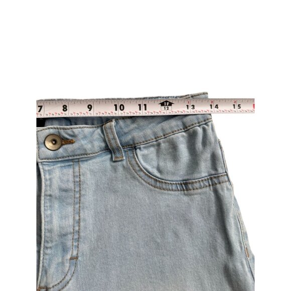 CALZEDONIA Distressed Lace Patch Light Wash Jeans Size Medium - Picture 4 of 9